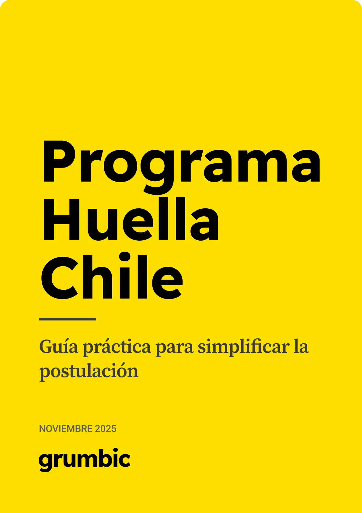 Cover of the Programa Huella Chile guide